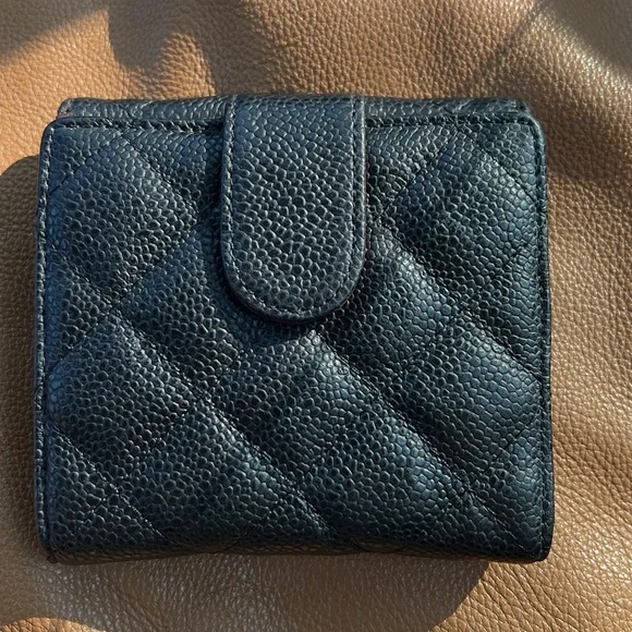 Chanel Compact Wallet - Chanel Caviar Leather Wallet - Womens Accessories - Mini - Picture 2 of 7